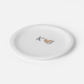 Voeg paar naam brief bruiloft gouden hart glitter papieren bordje (Gekanteld)