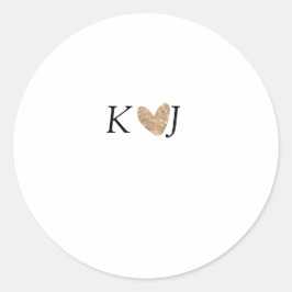 Voeg paar naam brief bruiloft gouden hart glitter ronde sticker