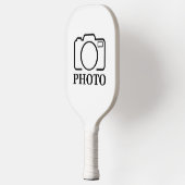 Voeg Persoonlijke Foto Huwelijk Modern Cute Elegan Pickleball Paddle (Links)