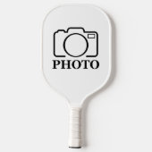 Voeg Persoonlijke Foto Huwelijk Modern Cute Elegan Pickleball Paddle (Achterkant)