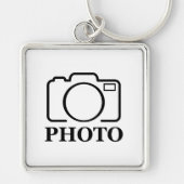 Voeg Persoonlijke Foto Huwelijk Modern Lief Eerlij Sleutelhanger (Voorkant)