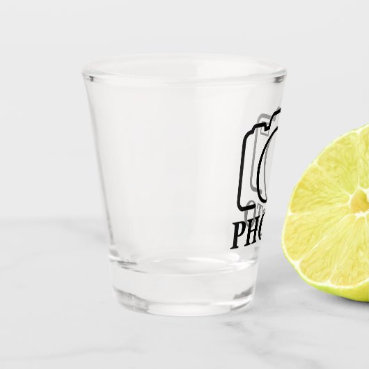 Voeg Persoonlijke Foto Huwelijk Modern Mooie Elega Shot Glas (Links)