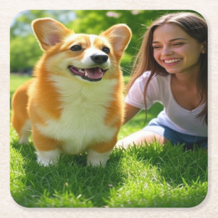 Voeg Pet Photo Personalize toe en pas aan Kartonnen Onderzetters