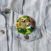 Voeg Pet Photo Personalize toe en pas aan Ronde Button 7,6 Cm (In situ)