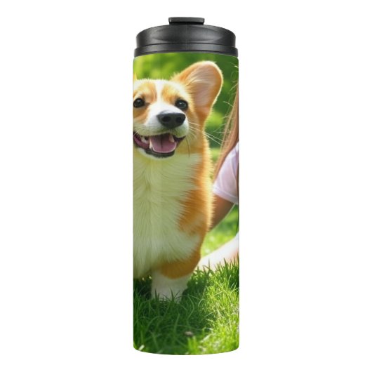 Voeg Pet Photo Personalize toe en pas aan Thermosbeker (Voorkant)