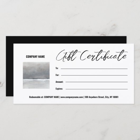 Voeg Photo Gift Certificate Sjabloon  toe (Voorkant / Achterkant)