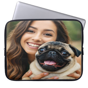 Voeg Pug-foto personaliseren aanpassen toe Laptop Sleeve