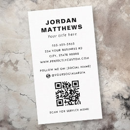 Voeg QR-code en moderne logo-pictogrammen toe Visitekaartje