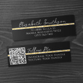 Voeg QR-code en sociale media Gold Glitter Modern  Mini Visitekaartje