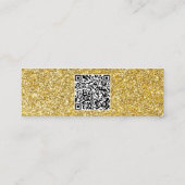 Voeg QR-code Gold Glitter Modern Luxury Minimalist Mini Visitekaartje (Achterkant)