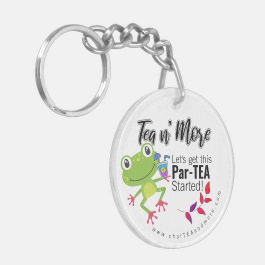 Voeg QR Code Tea Toad Business Logo toe Sleutelhanger (Voorkant Links)