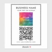 Voeg QR Code Tekst Upload Business Logo hier Custo Sticker (Vel)