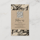 Voeg QR-code toe Elegante blad-oorbellen displayka Visitekaartje (Achterkant)