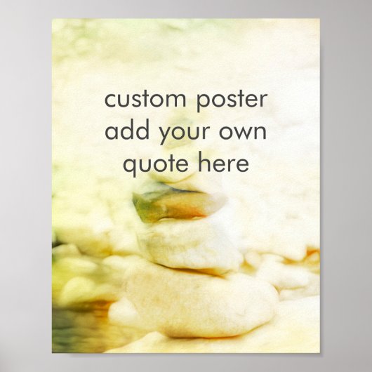 Voeg Quote Rock Cairn Tranquil Zachte Kleuren Poster (Voorkant)
