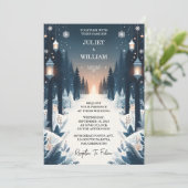 Voeg rustieke bos sterren sneeuw heldere winter br kaart (Staand voorkant)