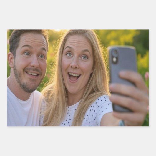 Voeg Selfie Aanpassen Toe Inpakpapier Vel (Voorkant)