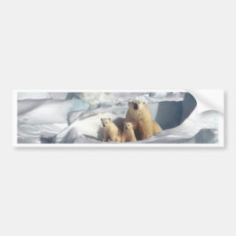 Voeg SLOGAN toe om Arctic Polar Beren Planet Ice t Bumpersticker