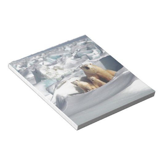 Voeg SLOGAN toe om Arctic Polar Beren Planet Ice t Notitieblok (Schuin)