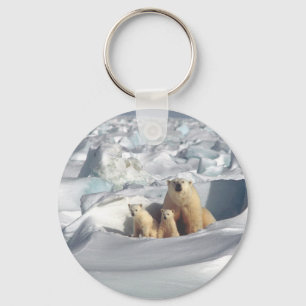 Voeg SLOGAN toe om Arctic Polar Beren Planet Ice t Sleutelhanger