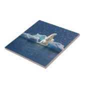 Voeg SLOGAN toe om ijsberen Arctische planeet ijs  Tegeltje (Zijkant)