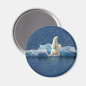 Voeg SLOGAN toe om Polaire Beren Arctic Planet Ice Magneet (Voorkant / Achterkant)