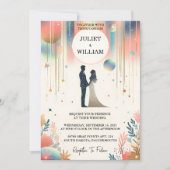 Voeg Sterren Glam Bright Pastel Ombre Glitter Brui Kaart (Voorkant)