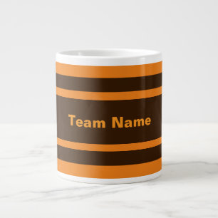 Voeg teamnaam toe Bruin Sinaasappel Trim Sports Te Grote Koffiekop