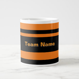 Voeg teamnaam toe Zwart en Sinaasappel Sport Team Grote Koffiekop