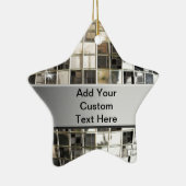 Voeg Tekst aan de Zilverkleurige Disco Star-versie Keramisch Ornament (Rechts)