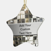 Voeg Tekst aan de Zilverkleurige Disco Star-versie Keramisch Ornament (Links)