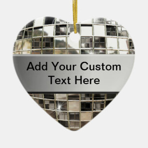 Voeg Tekst aan het Mousserende Zilveren Disco Orna Keramisch Ornament