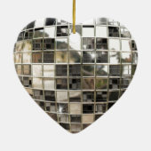 Voeg Tekst aan het Mousserende Zilveren Disco Orna Keramisch Ornament (Achterkant)