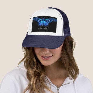 Voeg tekst Blauwe Vlinder afbeelding-Pet Mooie Lie Trucker Pet