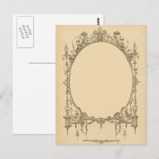 Voeg tekst en afbeelding aan   lijst, grens toe briefkaart (Voorkant / Achterkant)