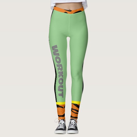 Voeg tekst en schattig l Animal pattern Workout Leggings (Voorkant)