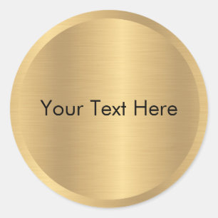 Voeg tekst Faux Gold Metallic look Blank Sjabloon  Ronde Sticker