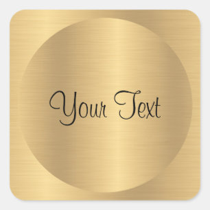 Voeg tekst faux goud metalen uitzicht sjabloon op  vierkante sticker