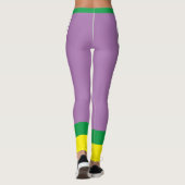 Voeg tekst l Kleurrijk kleurenblok l Paarse Geel t Leggings (Achterkant)