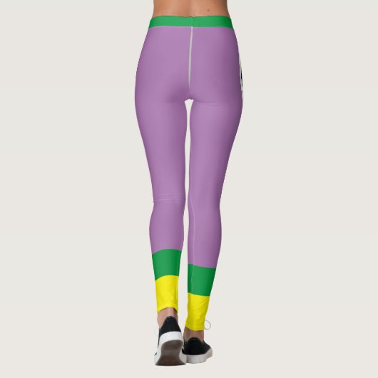 Voeg tekst l Kleurrijk kleurenblok l Paarse Geel t Leggings (Achterkant)