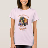 Voeg tekst, leven beter - Dragons Magic Books Koff T-shirt (Voorkant)