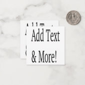 Voeg tekst & meer toe! Pas uw eigen gepersonalisee Notitiekaartje (Voorkant / Achterkant in situ)