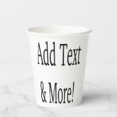 Voeg tekst & meer toe! Pas uw eigen gepersonalisee Papieren Bekers (Achterkant)
