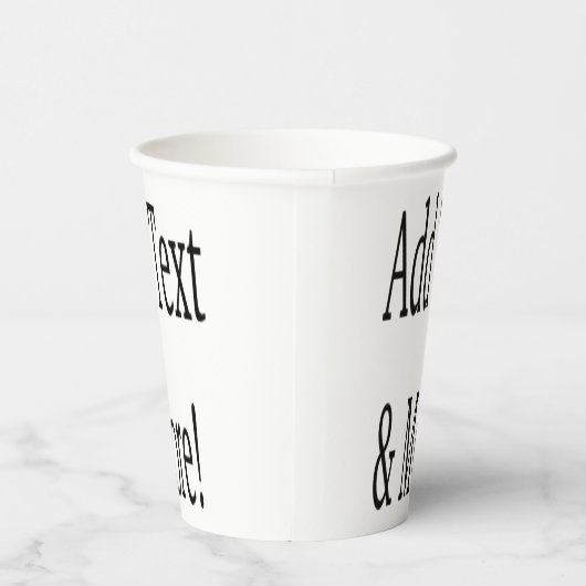 Voeg tekst & meer toe! Pas uw eigen gepersonalisee Papieren Bekers (Rechts)