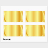 Voeg Tekst Monogram Elegante Metallic Gouden Uitzi Rechthoekige Sticker (Vel)