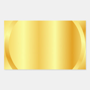 Voeg Tekst Monogram Elegante Metallic Gouden Uitzi Rechthoekige Sticker