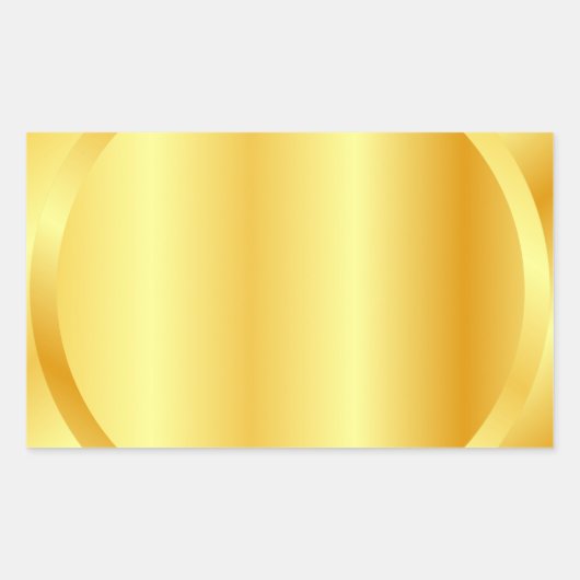Voeg Tekst Monogram Elegante Metallic Gouden Uitzi Rechthoekige Sticker (Voorkant)