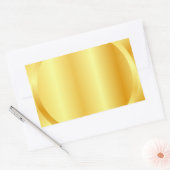 Voeg Tekst Monogram Elegante Metallic Gouden Uitzi Rechthoekige Sticker (Envelop)