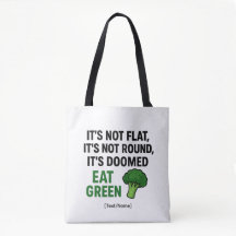 Voeg tekst/naam grappige broccoli-tas – Eet groen