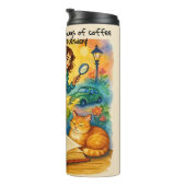 Voeg tekst naam toe, moord misdaad koffie thermosbeker (Geroteerd rechts)