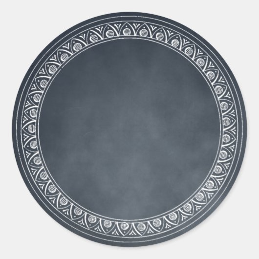 Voeg tekst of monogram krijtbord aangepaste Sticke Ronde Sticker (Voorkant)